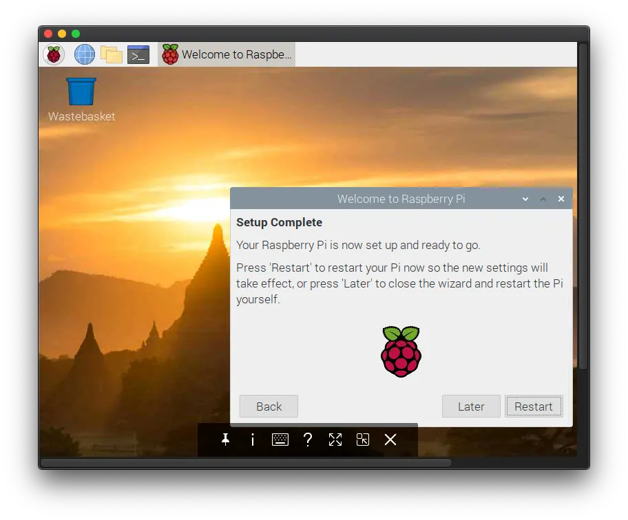 After the update is complete, click "**Restart**" to reboot.