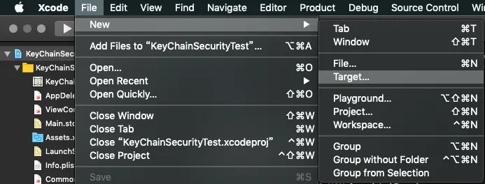 Xcode -> File -> New -> Target
