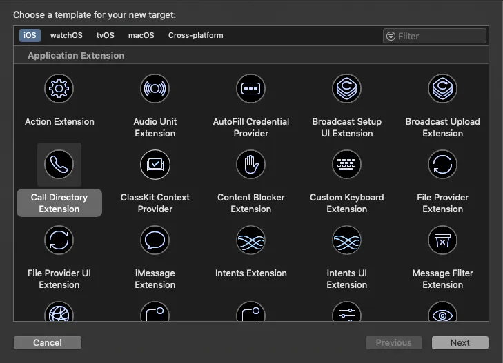 Select Call Directory Extension