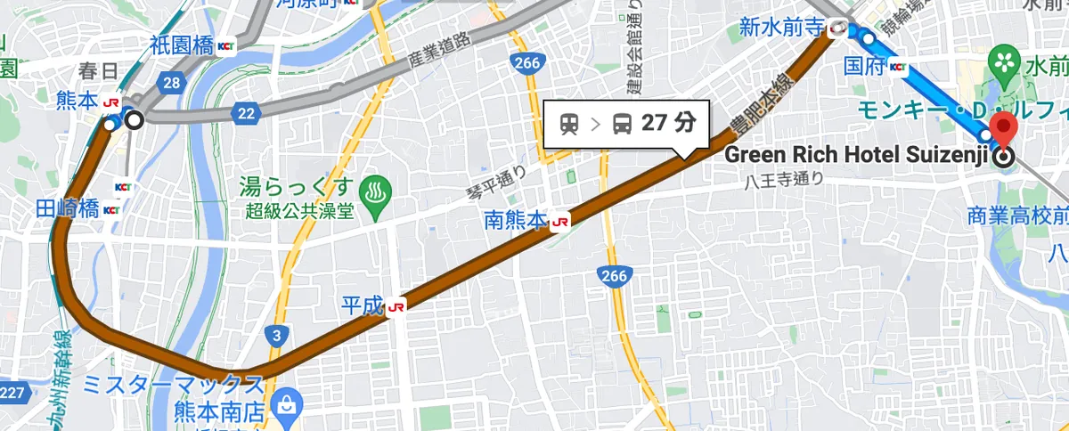 JR Kumamoto -> Hotel